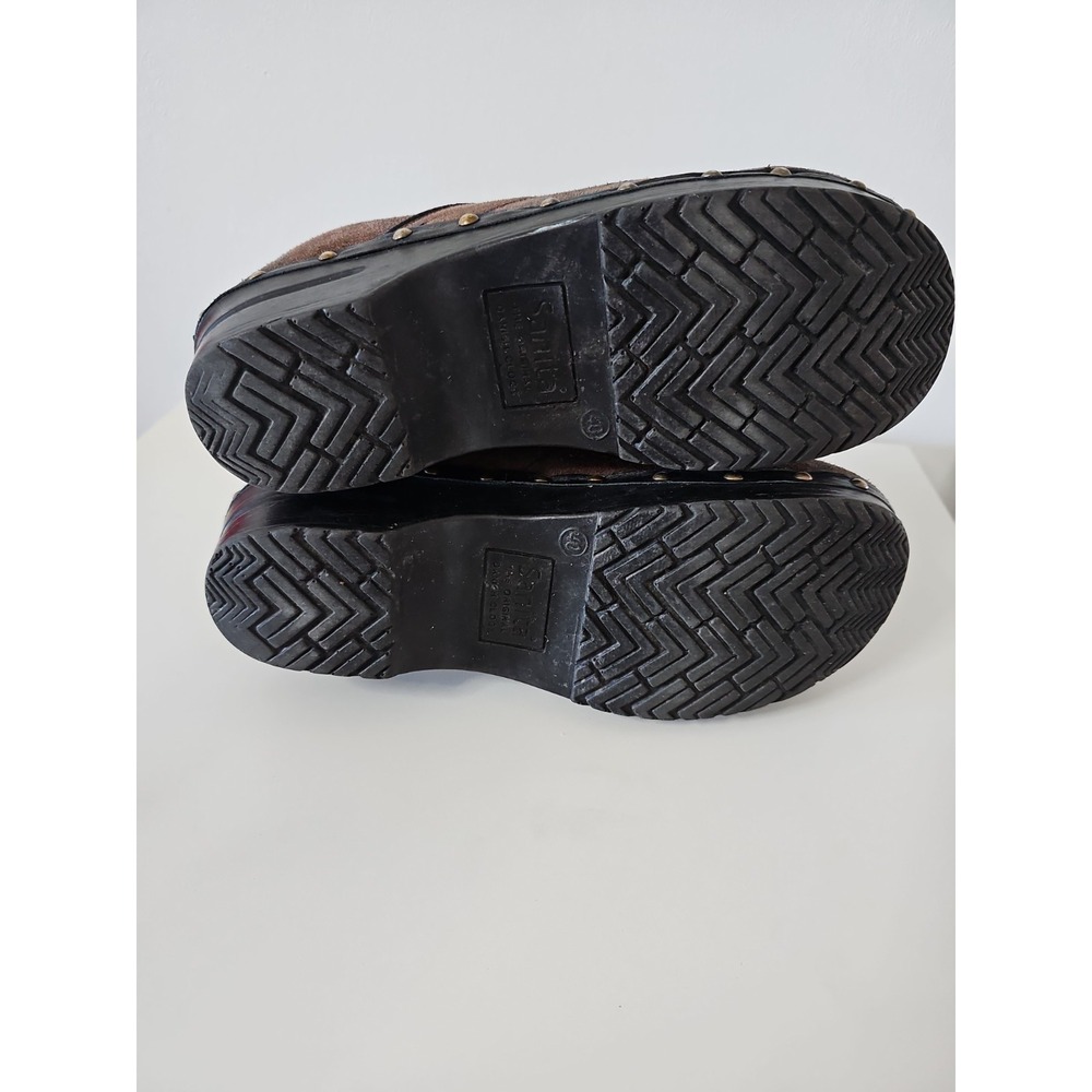 Sanita Brown Suede Clogs 40 W/intricate Embroidery - Picture 8 of 14